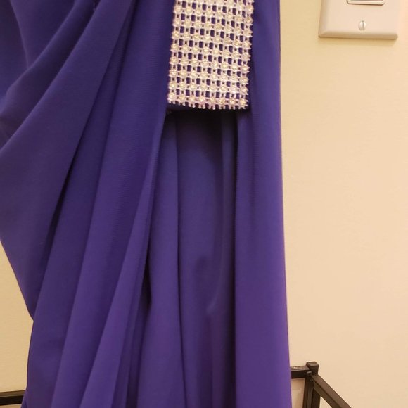Laura Petites single strap v-cut blue/purple evening dress size 4 - Picture 3 of 6